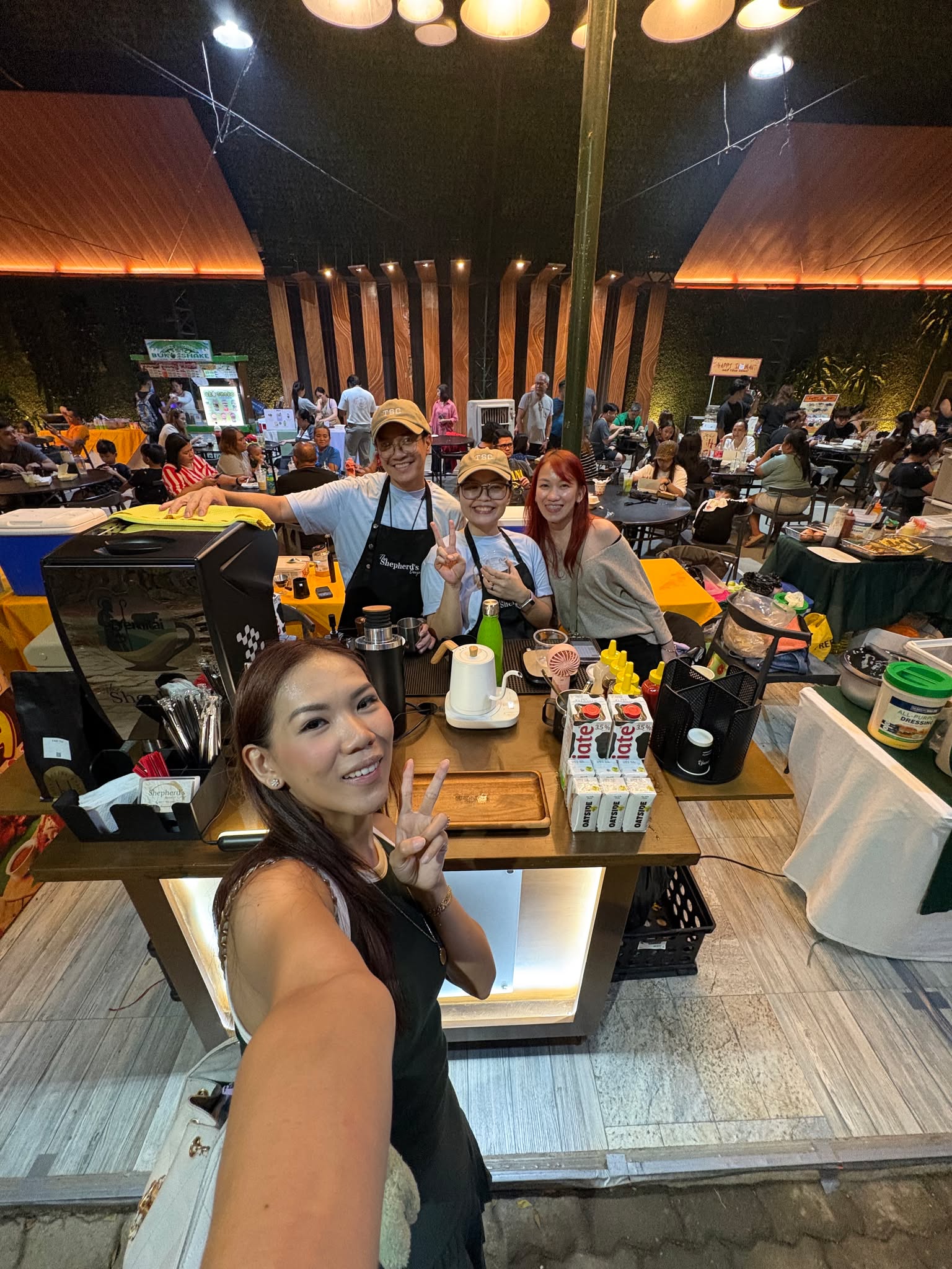 The Shepherd's Cup team behind the cart at the bazaar